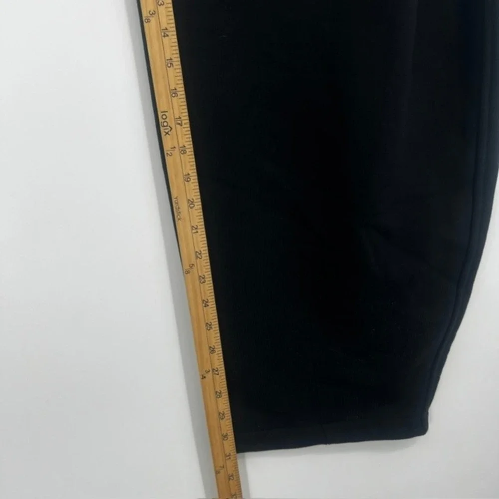 Jordan Men's Large Fleece Wide Leg Black Sweatpants Logo Drawstring RN56323